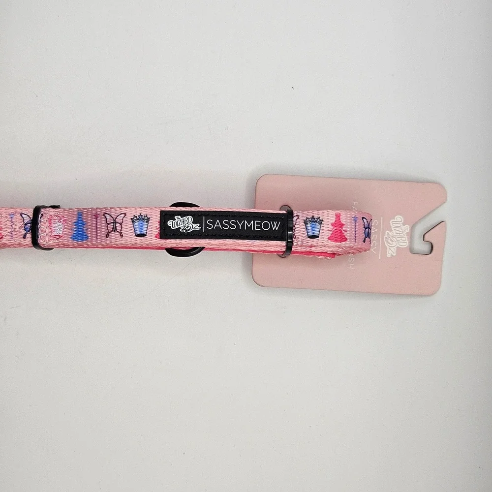 Sassy Meow Wizard of Oz Wicked Glinda Pink Fabric Pet Cat Leash 6‎ foot